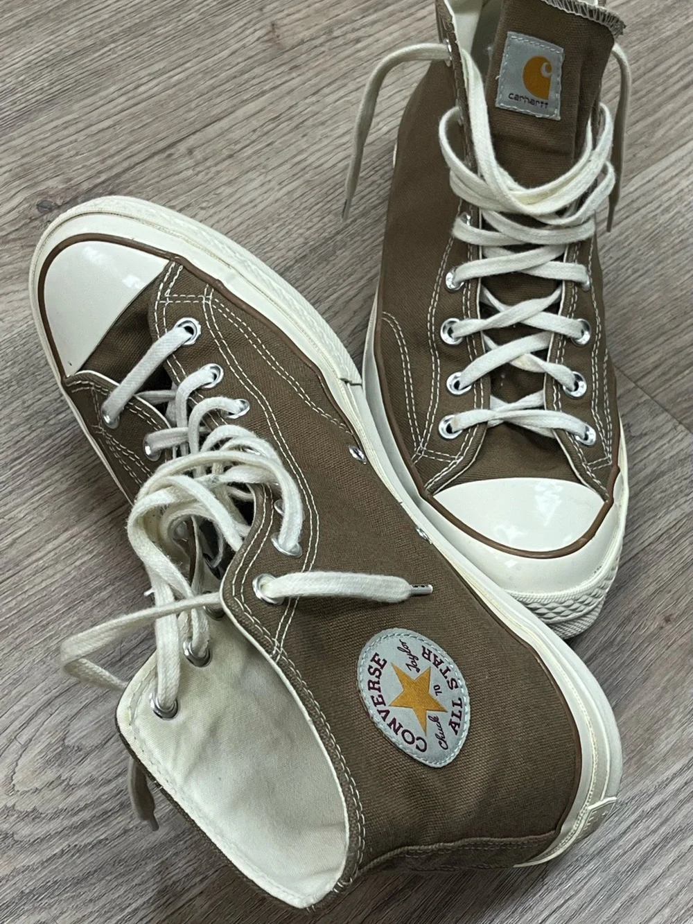 Converse High Top Sneakers - Brown with Cream Accents